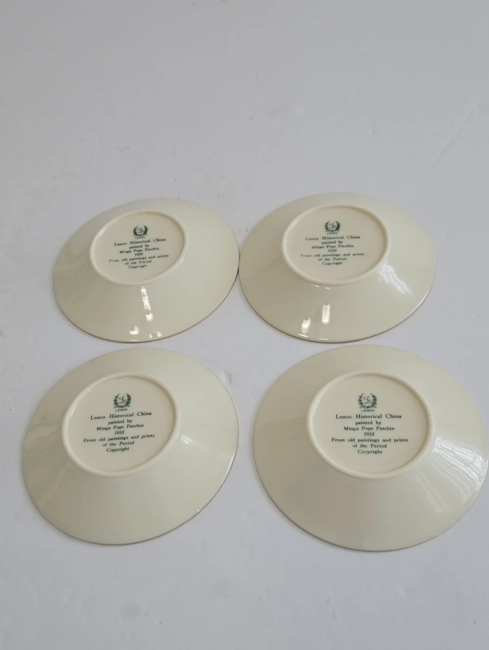 Lenox Historical China Set Of 4 Minga Pope Patchin Cups Saucers